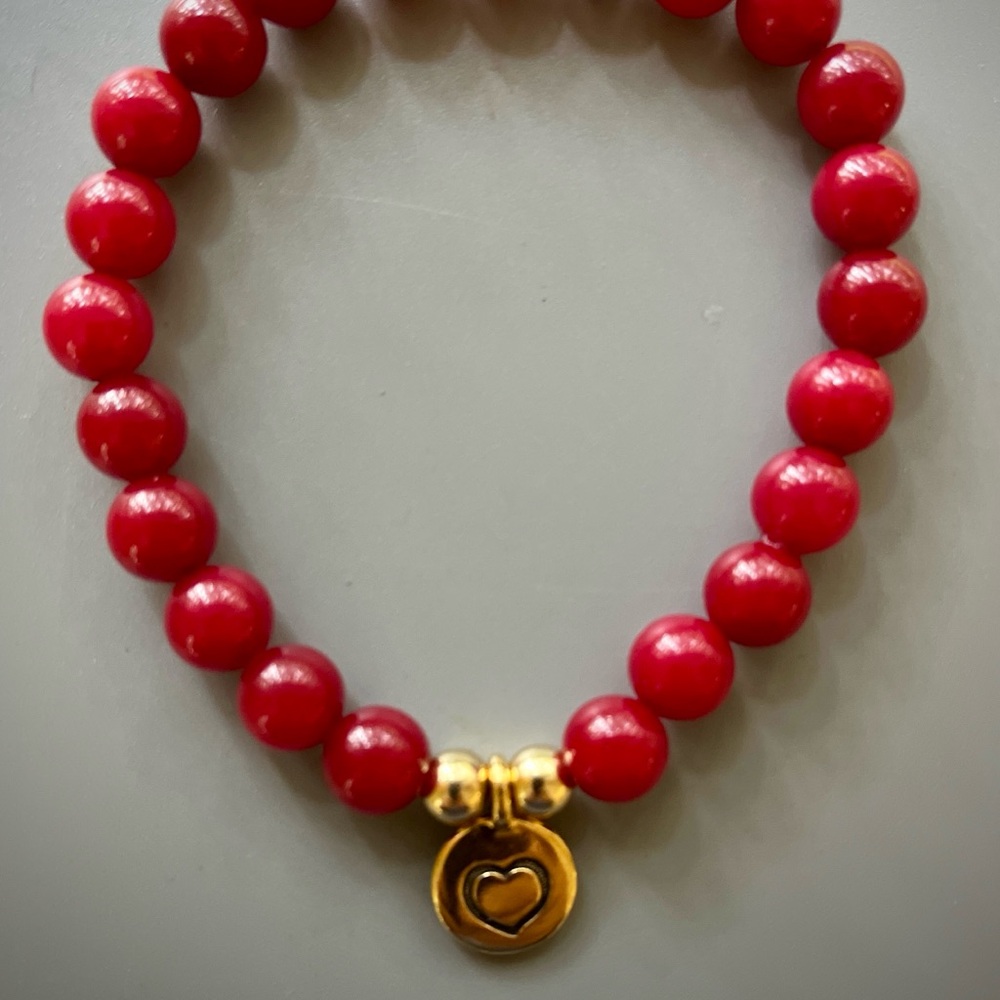 Red Jade Handcrafted Bead Bracelet